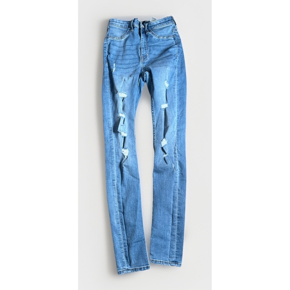 Divided by H&M Distressed Skinny Jeans Women's Size 4 Blue‎ Mid Rise Whisker